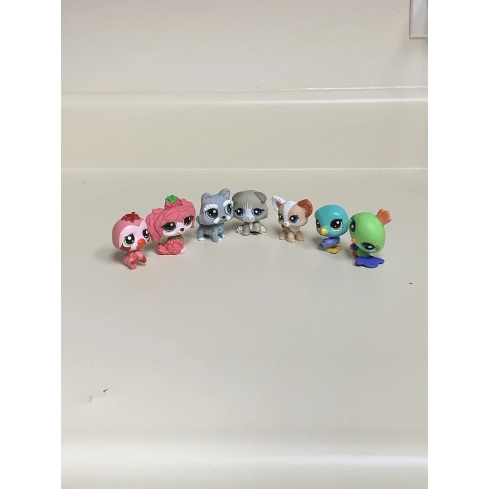 7 LPS Littlest Pet Shop Pets Dog Cat Bird Monkey